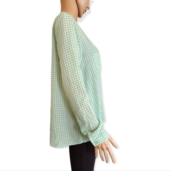 Forever 21 Mint Green Polka Dot Blouse - Picture 2 of 6